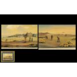 Pair of Framed Golfing Prints titled 'Turnberry' and 'St Andrews' framed and glazed.