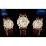 Rotary 9ct Gold Cased Gents Wrist Watch, Features a Date-Just Facility and White Dial,