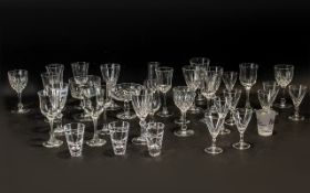 A Collection of Approx 30 Modern Wine Glasses.