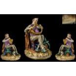 Capodimonte Signed and Early Hand Painted Early Musical Porcelain Figure - Excentric Male Figure '