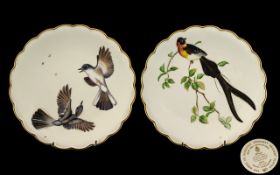 Royal Worcester Ltd Edition Dorothy Doughty Annual - Pair of Hand Painted Cabinet Plates.