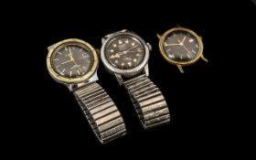 Three Gent's Wristwatches to include a Timex manual wind with date,