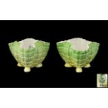 Royal China Works Worcester Pair of Fine Quality Shell Vases,