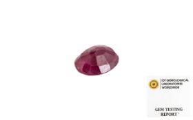 5.25ct Oval Ruby Gemstone, IDT Certified. Please see images.