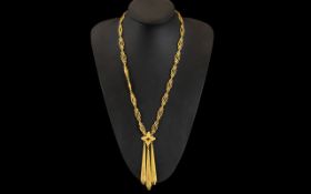 Gold Plated Trifari Statement Necklace & Pendant.