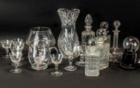 Collection Of Assorted Glass Ware to include vases, over sized glass ware,