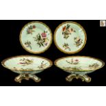 Royal Worcester Stunning and Superb Pair of Hand Painted Porcelain Pedestal Dishes / Tazza's.
