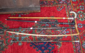 Collection of Antique Walking Sticks ( 5 ) In Total.