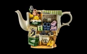 Cardew Design Novelty Teapot 'Shoe Market Stall' by Paul Cardew,