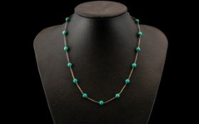 Silver Turquoise Set Necklace.