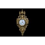Antique Ormalu French Cartel Wall Clock, the Case Finely Cast and Decorated In The Rococo Style,