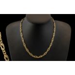 9ct Gold - Superior Quality Fancy Chain. Excellent Design, Fully Hallmarked for 9ct - 375.