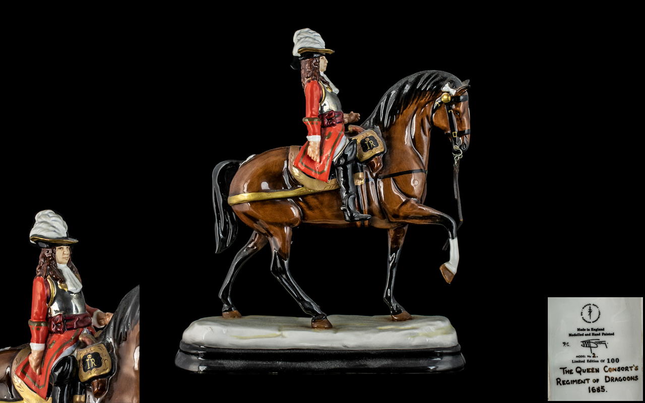 Michael Sutty - Signed Ltd Edition Porcelain Figure ' The Queens Consort's ' Regiment of Dragoons