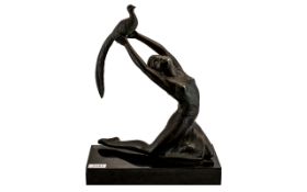 Art Deco Style Bronzed Figure Dancing Ma