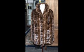 Vintage Dark Brown Jacquard Design Fur J