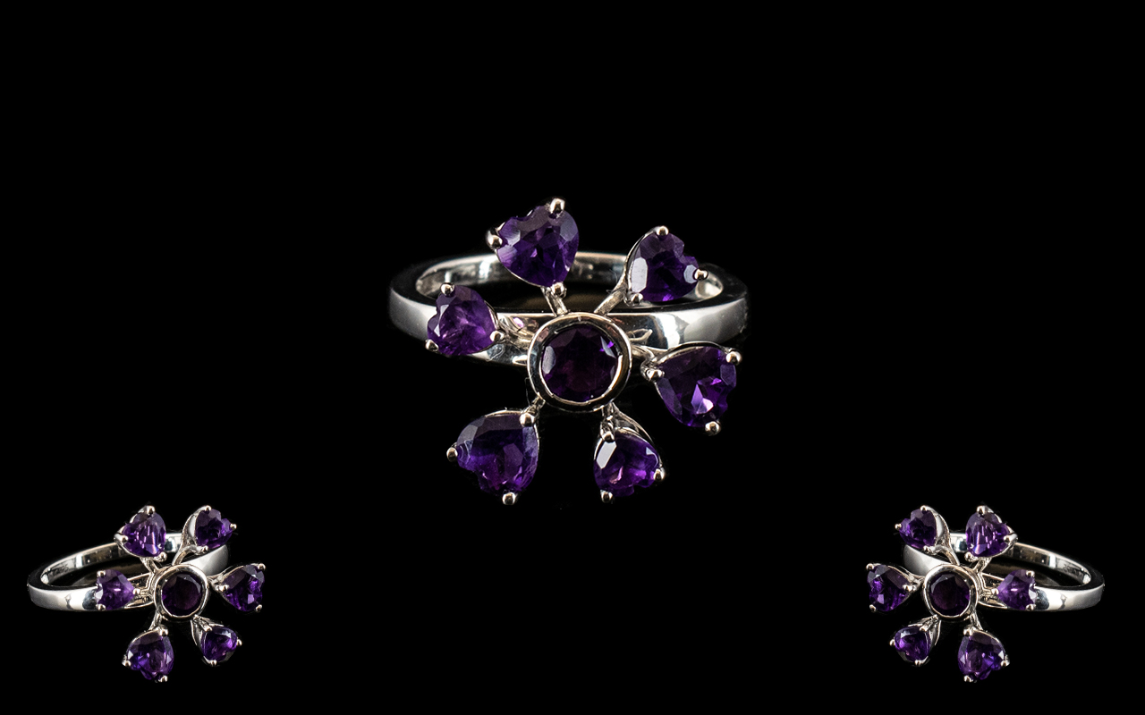 Amethyst Spinner Ring, an unusual ring,