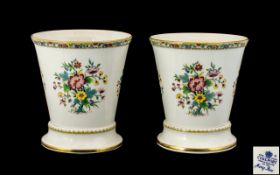 Two Matching Coalport Planters with drip