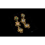 Opal Triple Drop Earrings, three graduat