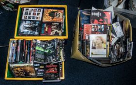 Huge Job Lot of DVDs & CDs in boxes, titles include Harry Potter, Rocky Horror Show, Mask, Love