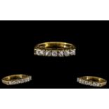 Ladies Attractive 9ct Gold Diamond Set Ring - Gallery Setting. The Seven Brilliant Cut Diamonds of