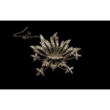 Marcasite Set 800 Silver Brooch, dating to late 19th/early 20thC; good quality and condition