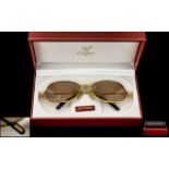 Vintage Cartier Gold Rimmed Glasses in original box, marked for Serie Limitee 135 on arm and Cartier