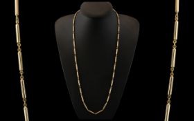 Contemporary Quality 9ct Gold Long Chain with Pleasing Design. Fully Hallmarked for 9.375. Solid
