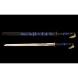 Samurai Sword - Decorative Purposes Only. Overall Length 35.5 Inches, Blade 25.5 Inches. Please