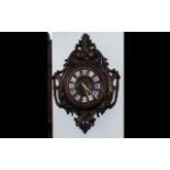 Antique Black Forest Wall Clock, highly carved Black Forest wall clock, the quality of the carved
