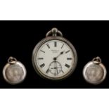 Victorian Silver Key Wind Pocket Watch, G.W.Benson of London, silver pocket watch, fully working