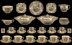 Johnson Bros 'Indian Tree' Dinner Service, comprising: 6 coffee cups and saucers; 7 teacups and