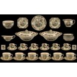 Johnson Bros 'Indian Tree' Dinner Service, comprising: 6 coffee cups and saucers; 7 teacups and