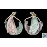Lladro Pair of Hand Painted Porcelain Figures. 1/ ' May Dance ' Model No 5662. Issued 1990 -
