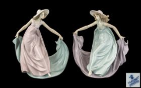 Lladro Pair of Hand Painted Porcelain Figures. 1/ ' May Dance ' Model No 5662. Issued 1990 -