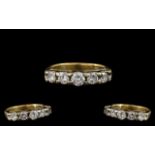 18ct Yellow Gold Superb Quality 5 Stone Diamond Ring. The Five Modern Brilliant Cut Round Diamonds