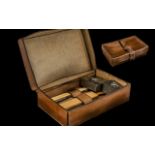 Officer's Travelling Shaving Set, early 20thC Officer's travel set with full fitted interior, cut