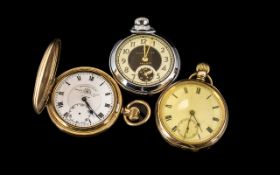 Pocket Watches ( 3 ) In Total. 1 Full Hunter & 2 Others. Thomas Russell & Sons etc. A/F Condition.