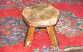 Wanderwood Designer Rustic Oak Tripod Stool. Solid Construction Stool by Wanderwood. Lovely Patina