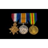 WW1 Medal Trio Bar 1914-15 Star, British War Medal & Victory Medal, All Awarded To K 33707 J COOKE