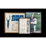 Cricket Interest: Three Framed Pictures England v South Africa, signed, plus two others (5)