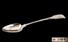 George III Irish - Large Sterling Silver Basting Spoon by Irish Silversmith - Richard Archbold.