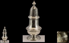 Elizabeth II - Excellent Architectural Design Sterling Silver Sugar Sifter of Pleasing Proportions /