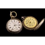 Two Large Heavy Silver Pocket Watches, one full hunter and one other, K Serkisoff & Co.,