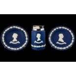 Wedgwood Blue Jasper Three Pieces of Silver Jubilee, comprising a Royal Silver Jubilee Table