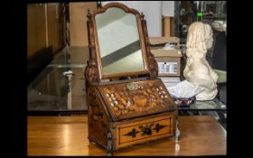 Dutch 18th Century Toilet Mirror, an 18thC marquetry inlaid toilet mirror with later 19thC