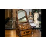 Dutch 18th Century Toilet Mirror, an 18thC marquetry inlaid toilet mirror with later 19thC