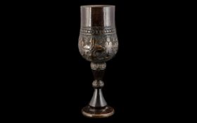 Celtic Wooden Drinking Goblet, Carved Wooden Drinking Vessel Decorated In the Celtic Design,