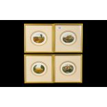 Four Stephen Whittle Limited Edition Miniature Etchings, mounted and framed behind glass,