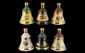 Bells Whisky Collectible Bottles Christmas Series, comprising Christmas 1991, 1994, 1996, 1997 and