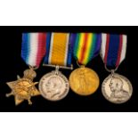 WW1 Medal Group Of Four With Bar 1914-15 Star, British War Medal & Victory Medal + Royal Fleet